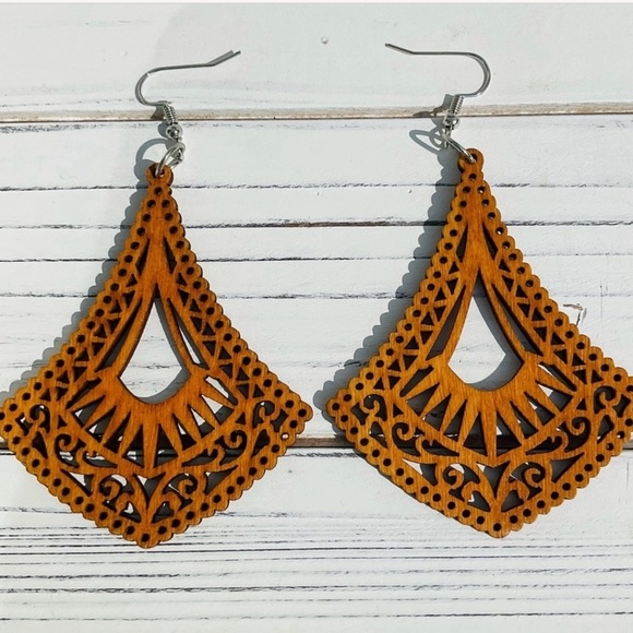 Jewelry - 3 for $25 Boho Ethnic Stylish Wooden Dangle Drop Earrings You Pick 3